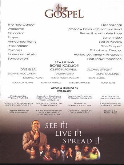 The Gospel premiere program inside
